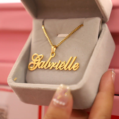 Custom Name Necklace – Personalisved Script Pendant in Gold, Silver or Rose Gold