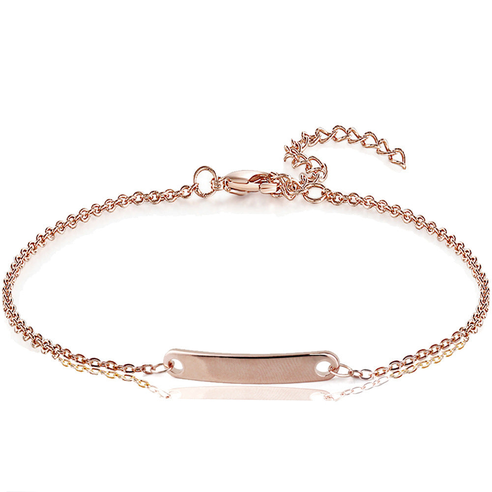 Custom Engraved Name Bracelet – Personalised Bar Bracelet in Gold, Silver or Rose Gold